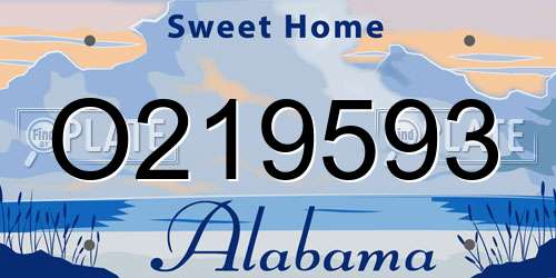 O219593 Alabama License Plate