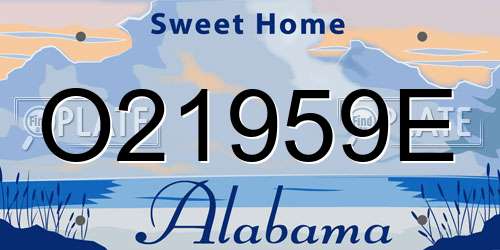 O21959E Alabama License Plate