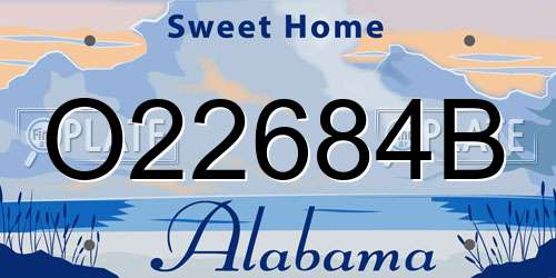 O22684B Alabama License Plate