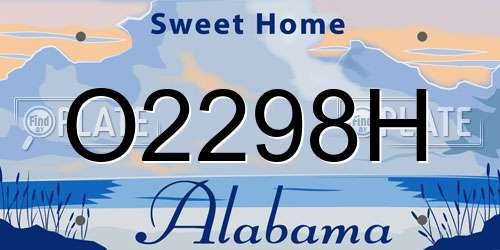 O2298H Alabama License Plate