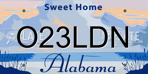 O23LDN Alabama License Plate