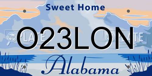 O23LON Alabama License Plate