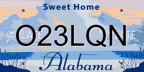O23LQN Alabama License Plate