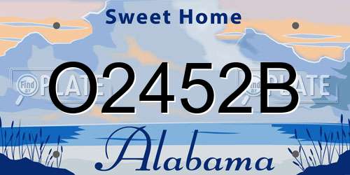 O2452B Alabama License Plate