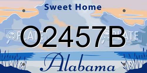O2457B Alabama License Plate