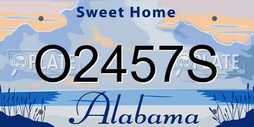 O2457S Alabama License Plate