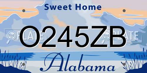O245ZB Alabama License Plate