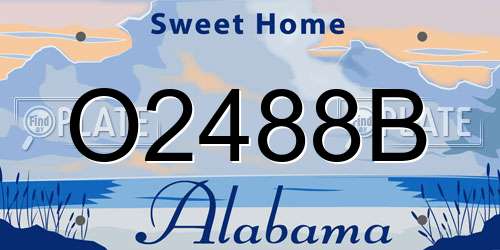 O2488B Alabama License Plate