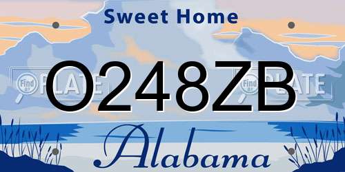 O248ZB Alabama License Plate