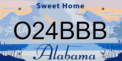 O24BBB Alabama License Plate