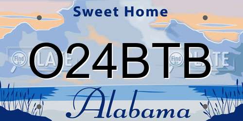 O24BTB Alabama License Plate