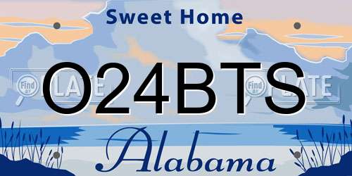 O24BTS Alabama License Plate