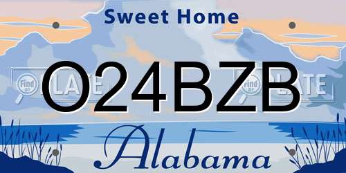 O24BZB Alabama License Plate