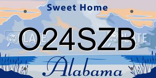 O24SZB Alabama License Plate