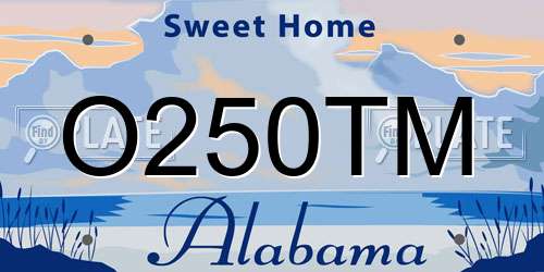 O250TM Alabama License Plate