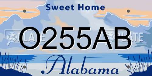 O255AB Alabama License Plate