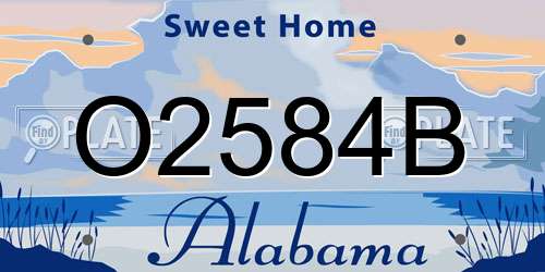 O2584B Alabama License Plate