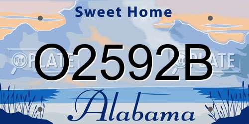 O2592B Alabama License Plate