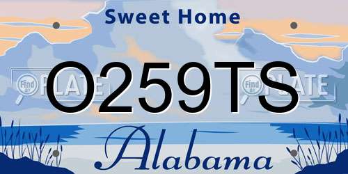 O259TS Alabama License Plate