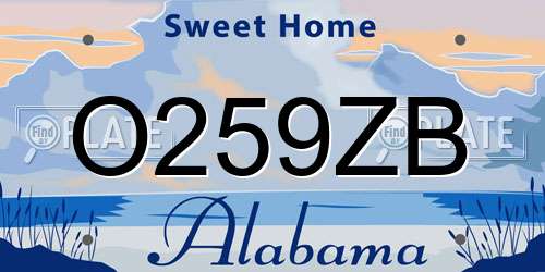 O259ZB Alabama License Plate