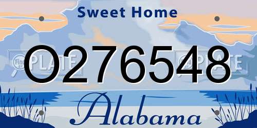 O276548 Alabama License Plate