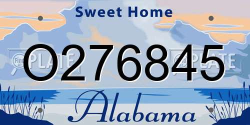 O276845 Alabama License Plate
