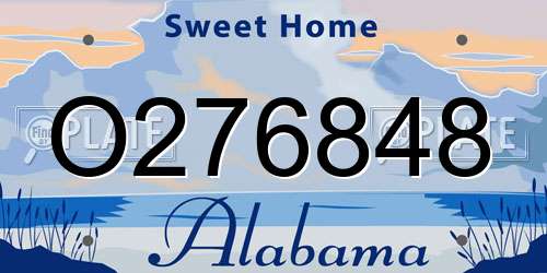 O276848 Alabama License Plate
