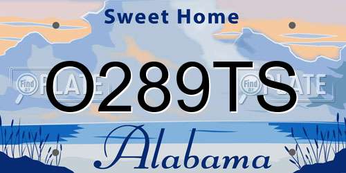 O289TS Alabama License Plate
