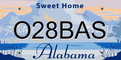 O28BAS Alabama License Plate