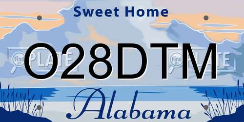 O28DTM Alabama License Plate
