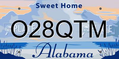 O28QTM Alabama License Plate