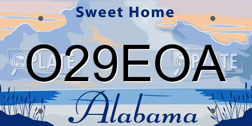 O29EOA Alabama License Plate