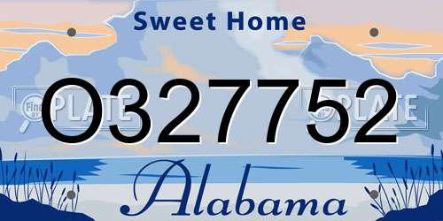 O327752 Alabama License Plate