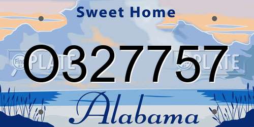 O327757 Alabama License Plate