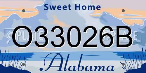 O33026B Alabama License Plate