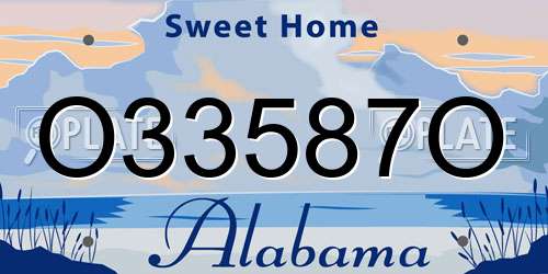 O33587O Alabama License Plate
