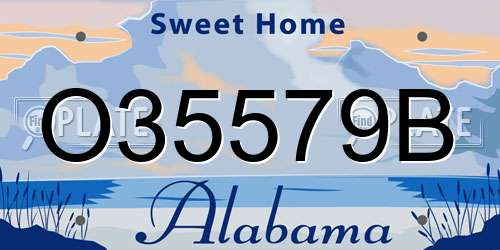 O35579B Alabama License Plate