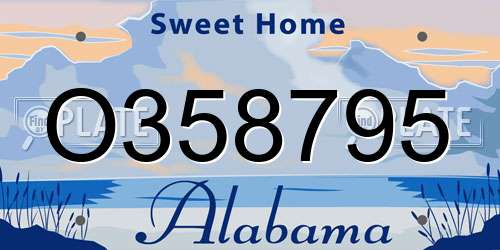 O358795 Alabama License Plate