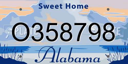 O358798 Alabama License Plate
