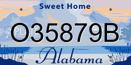 O35879B Alabama License Plate