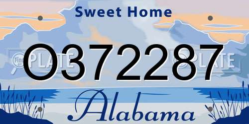 O372287 Alabama License Plate