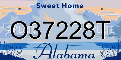 O37228T Alabama License Plate