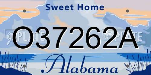 O37262A Alabama License Plate