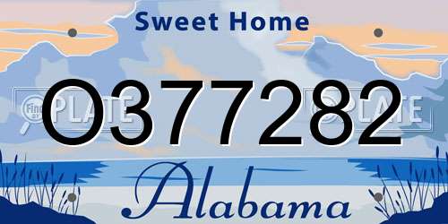 O377282 Alabama License Plate