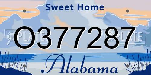 O377287 Alabama License Plate