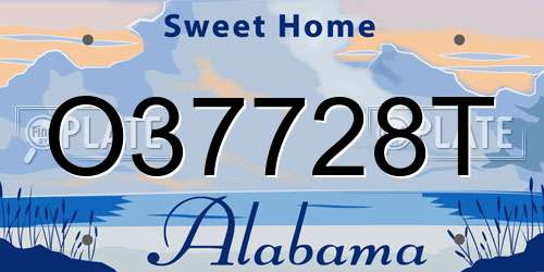 O37728T Alabama License Plate