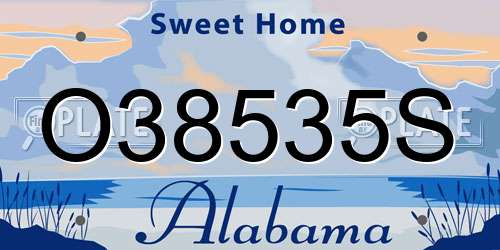 O38535S Alabama License Plate