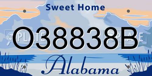 O38838B Alabama License Plate