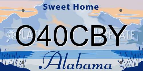 O40CBY Alabama License Plate