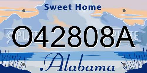 O42808A Alabama License Plate